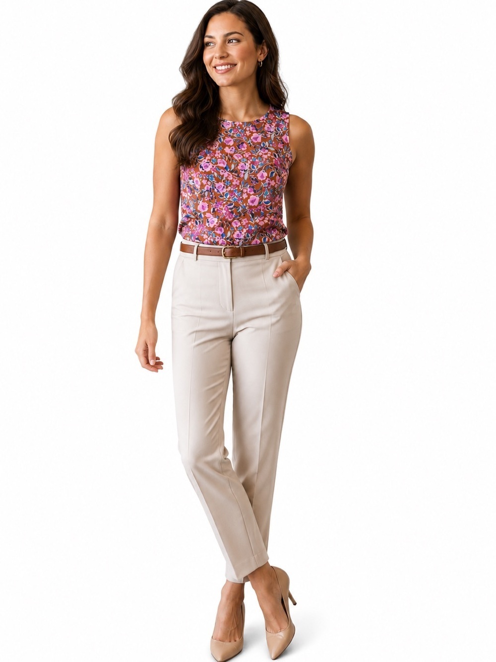 J.Crew Floral Shell Tank Top XS Lightweight Sleeveless Botanical